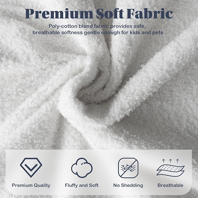 MAOOHON Grounding Blanket Queen, Earth Connected Bedding Throw, Grounding Sheet for Improved Sleep, Includes Silver Fiber 60x80 Inch, White