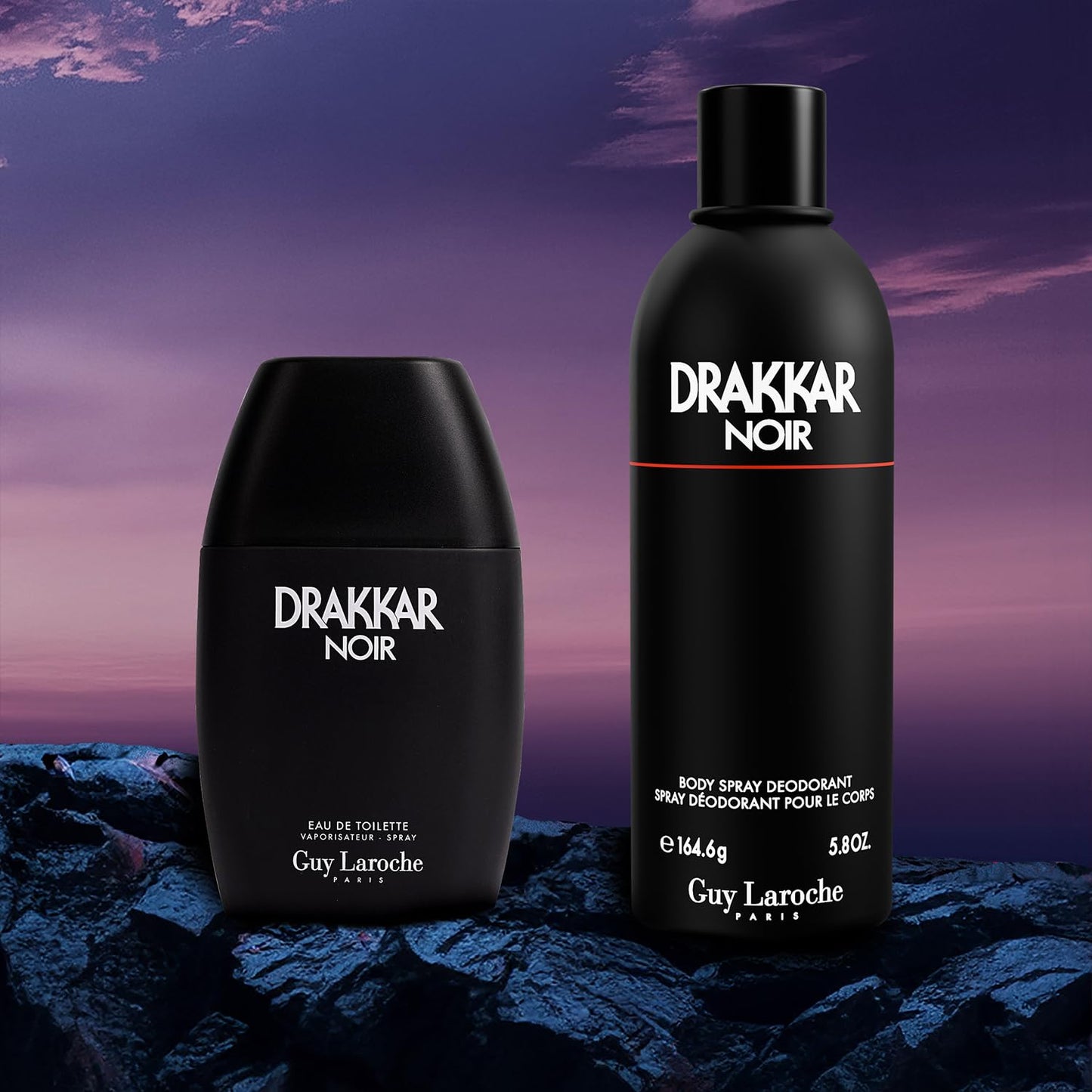 Guy Laroche Drakkar Noir, Iconic Designer Fragrance, Intense & Powerful Body Spray, Fougere Blend & Aromatic Spices, Long Lasting Mens Cologne, Day and Evening Scent, 5.8 Fl. Oz.