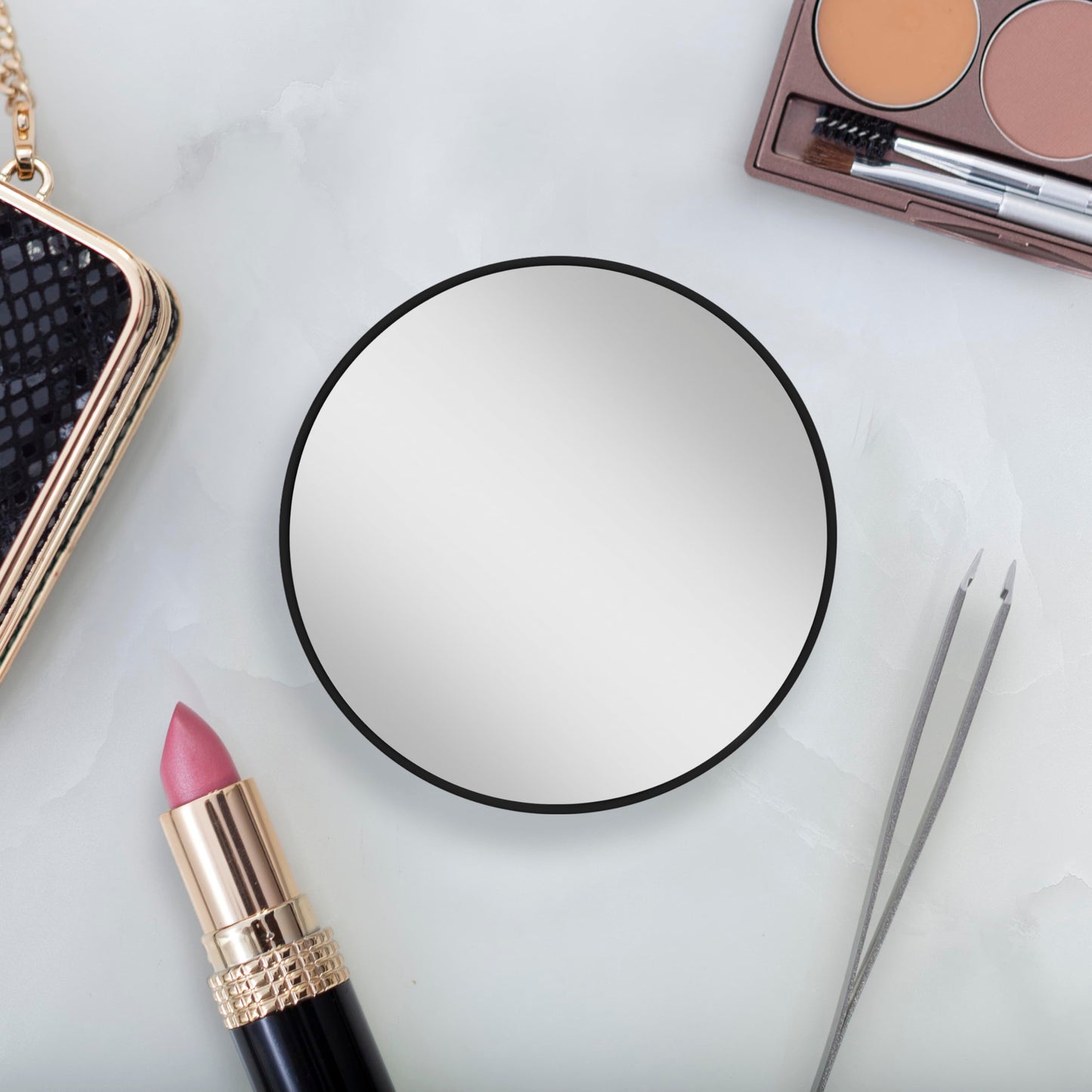 Zadro Compact 15X Magnification Travel Lightweight Portable Suction Cup Makeup Spot Mirror, Black, Black Finish