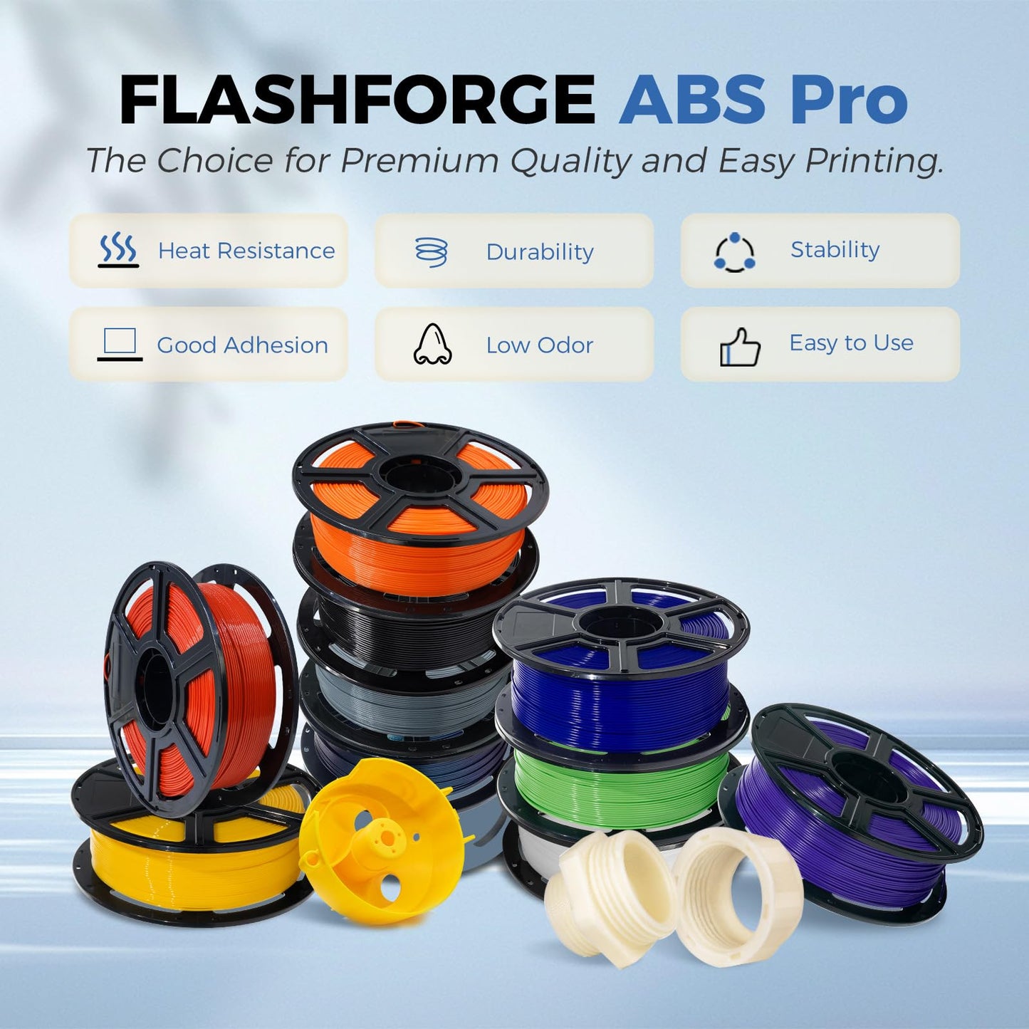 FLASHFORGE ABS Pro Filament 1.75mm Burnt Titanium, 3D Printer Filament 1kg (2.2lbs) Spool-Dimensional Accuracy +/- 0.02mm, Hot Deformation below 90℃, Great for Printing Heat-Resistant Functional Parts