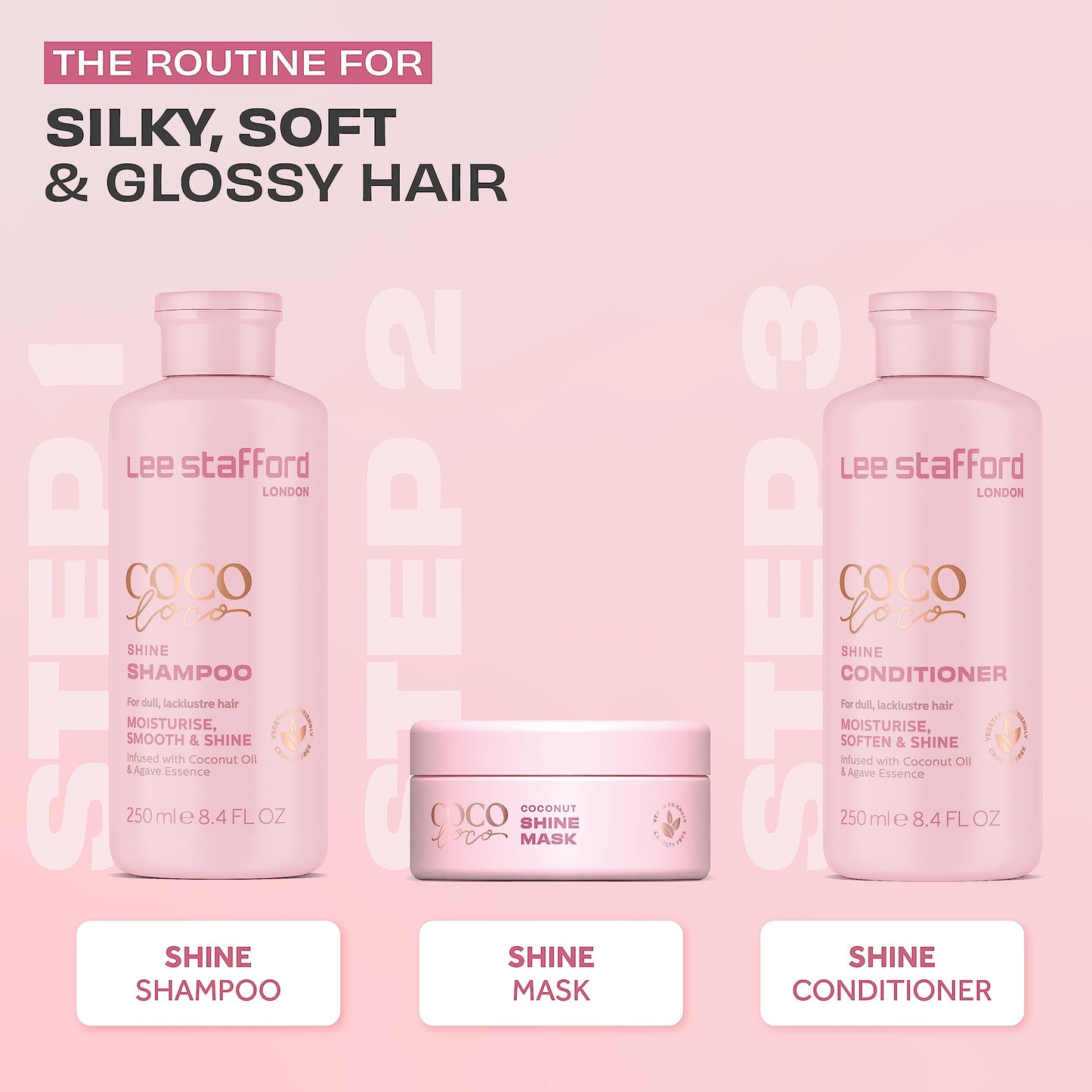 Lee Stafford Shine Hair Mask | Coco Loco Collection - Deep Leave In Conditioning Treatment for Dry, Dull & Damages Hair, Ultra H