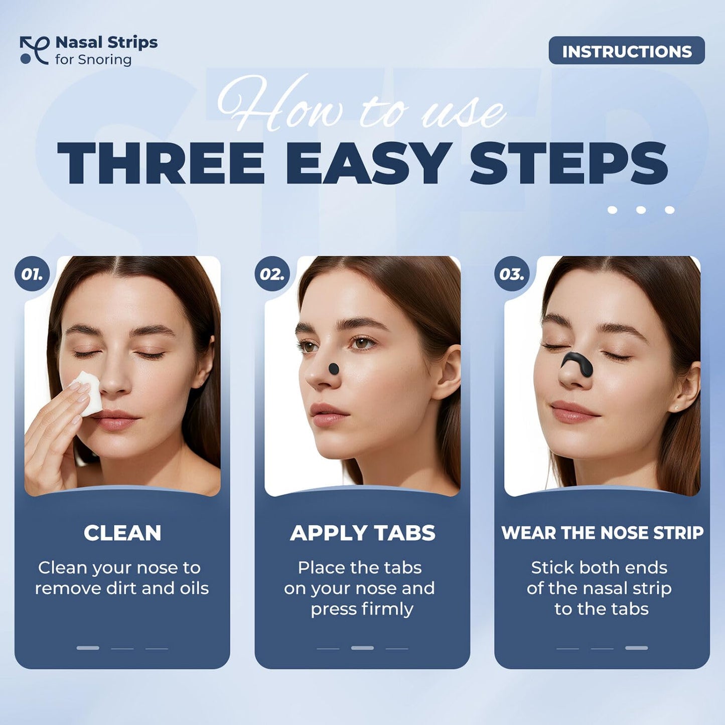 Nasal Strips for Snoring,Extra Strength Snoring Solution Nose Strips,Improve Breathing and Sleep Quality (30 Count, Black)