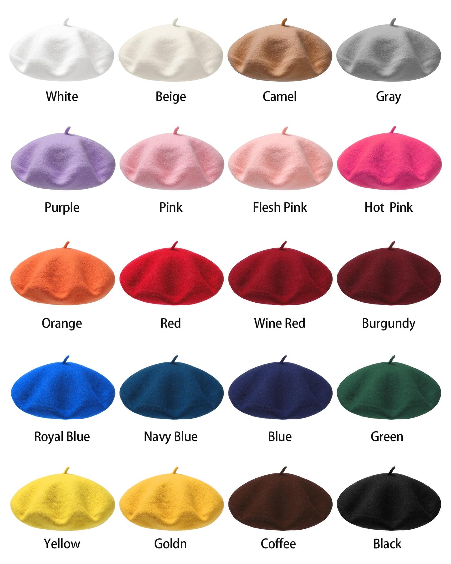 AWAYTR Wool French Beret Hats - Solid Color Artist Beret Hat for Women and Kids (Navy Blue,Kids)