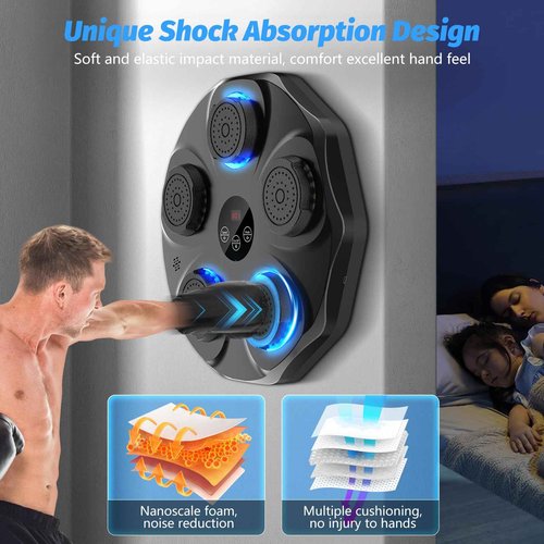TGLLM Music Boxing Machine, Interactive Punching Trainer with Boxing Gloves, Large Size Wall Mounted Electronic Boxing Target for Adults Kids, 9 Modes & 9 Speeds