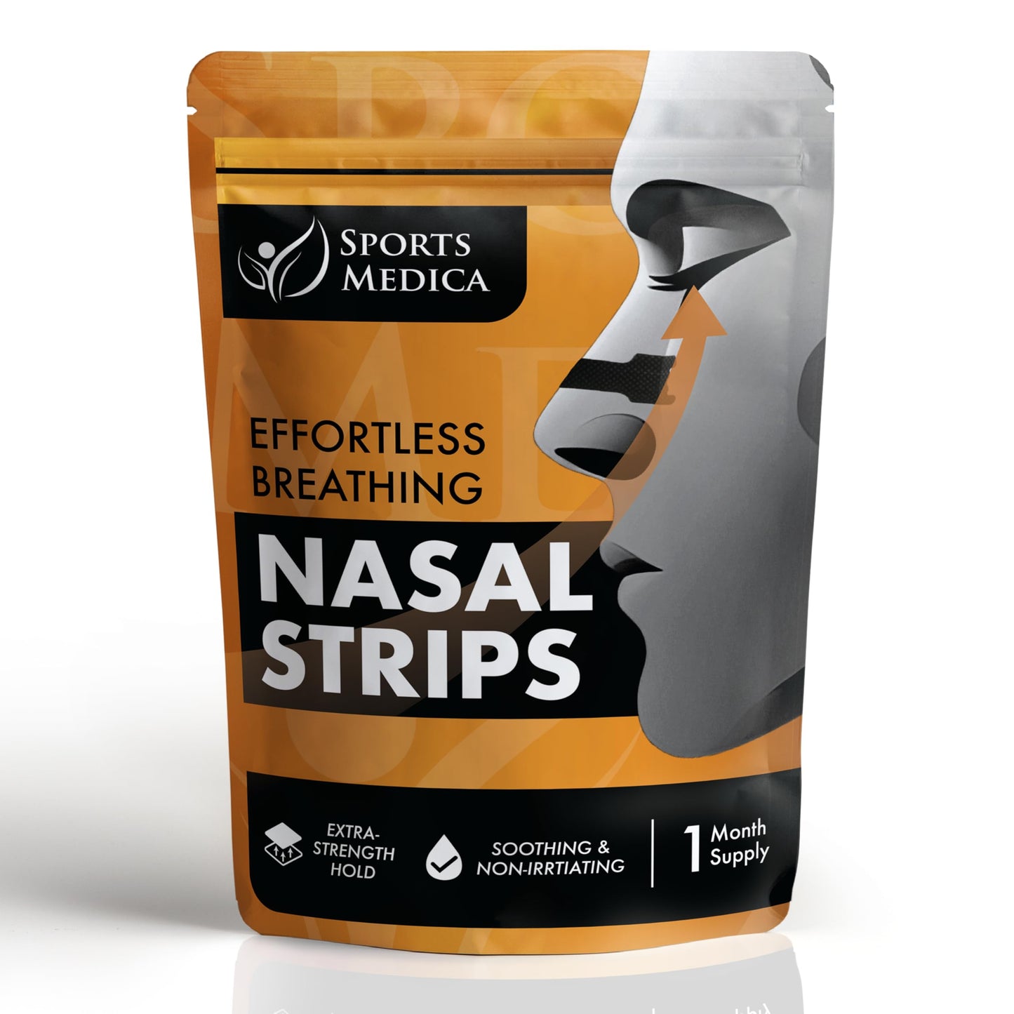 Sports Medica Nasal Strips for Snoring, Snoring Solution Nose Strips for Breathing Support, Comfortable Strong-Adhesive Tape for Better Sleep and Night Time Relief, 30 Count