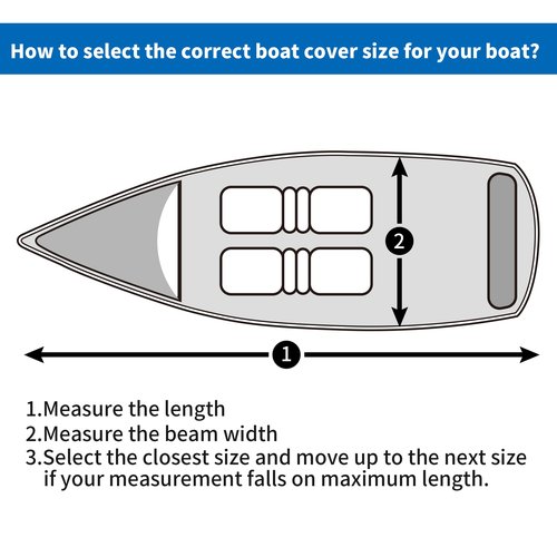 iCOVER Trailerable Boat Cover with Support Pole- 20'-23' Heavy Duty Waterproof Tarp Covers, Fits V-Hull, Fish&Ski, Pro-Style, Fishing, Runabout, Bass Boats, up to 20ft-23ft Long X 100" Wide