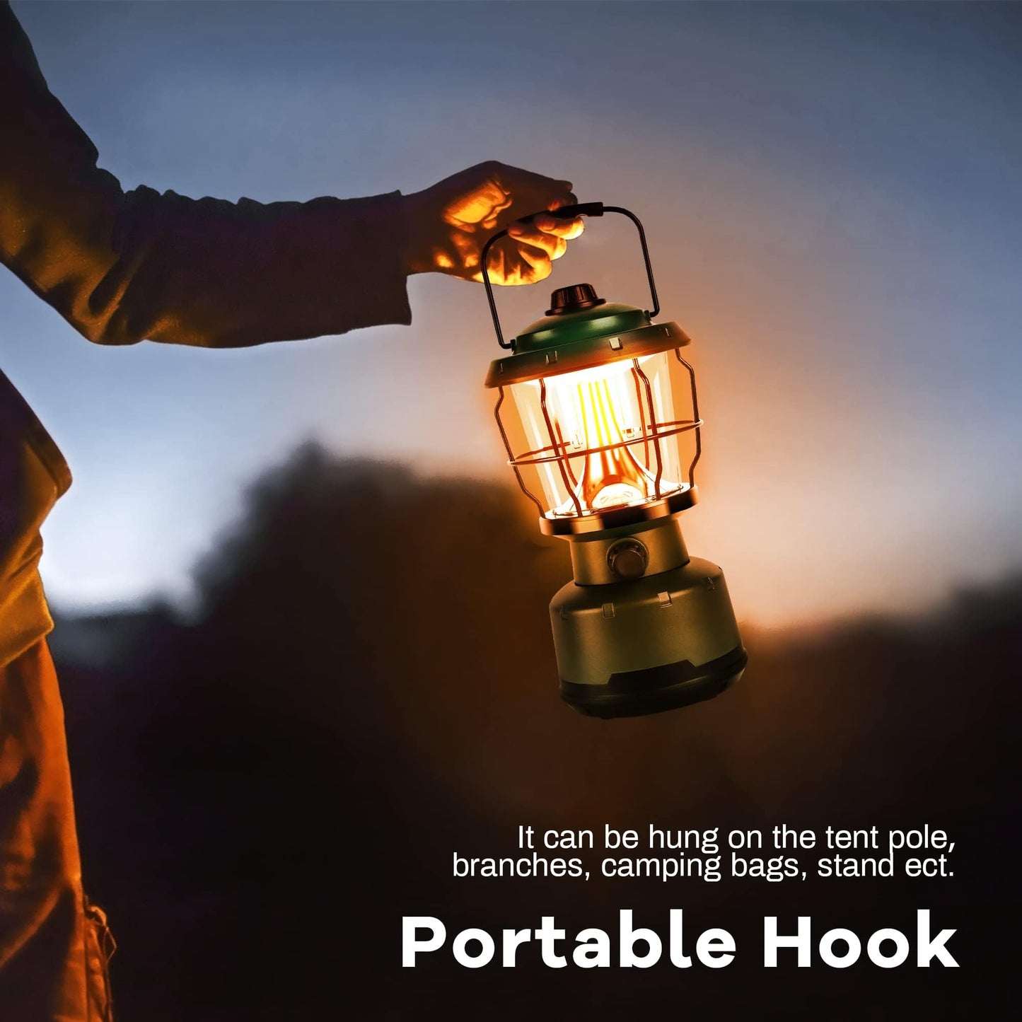 LED Camping Lantern, Rechargeable Batteries Powered Lanterns 2500LM, Water Resistant Emergency Lantern for Power Outage, Hurricane, Hiking