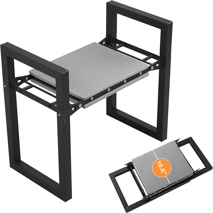 ETICSIPA Garden Kneeler and Seat Heavy Duty 500lbs, Anti-Tip Gardening Stools with 10.5” Widen Kneeling Pad for Seniors Gardeners, 2 in 1 Garden Bench for Kneeling and Sitting