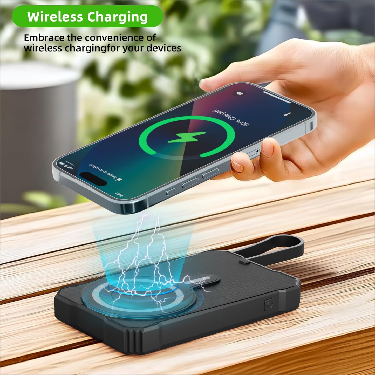 Solupup 10000Mah Solar Power Bank, Detachable Solar Panel, 14W Foldable, Magnetic Charging, 5 Port Fast Charging, Ipx5 Waterproo