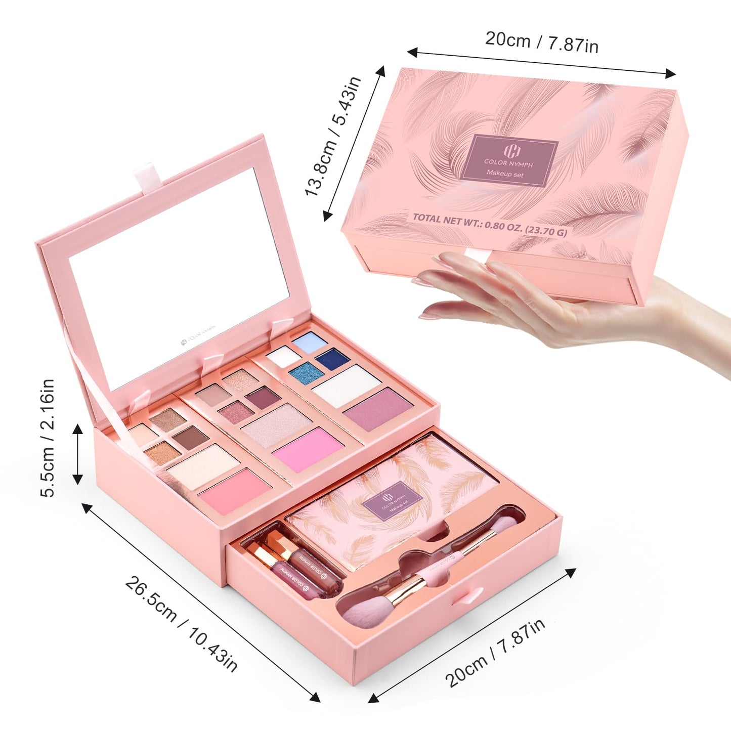 Color Nymph Complete Makeup Palette Set - 2025 Trendy Colors, Cruelty-Free, Ideal for Daily, Festival, Party, and Professional U