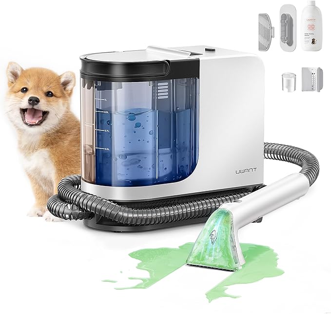 uwant Carpet Cleaner Machine 18Kpa Powerful Suction Upholstery Cleaner for Pet, Portable Carpet Cleaner with Cleaning&Self-Cleaning Tools for Car, Couch, Rug, Sofa, Furniture