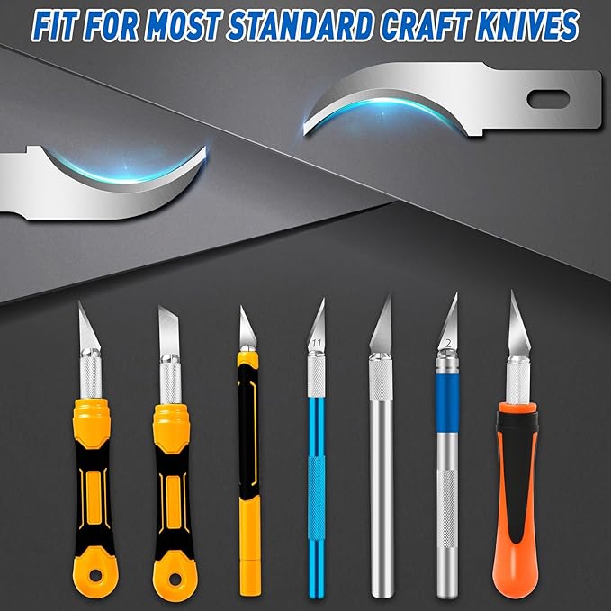 DIYSELF 100 Pack Exacto Knife Blade Refills #18, Hobby Blades Replacement, 18 Craft Knife Blades for Craft Knife Precision Knife, High Carbon Steel Exacto Knife Blades for Scrapbooking, Stencil (#28)