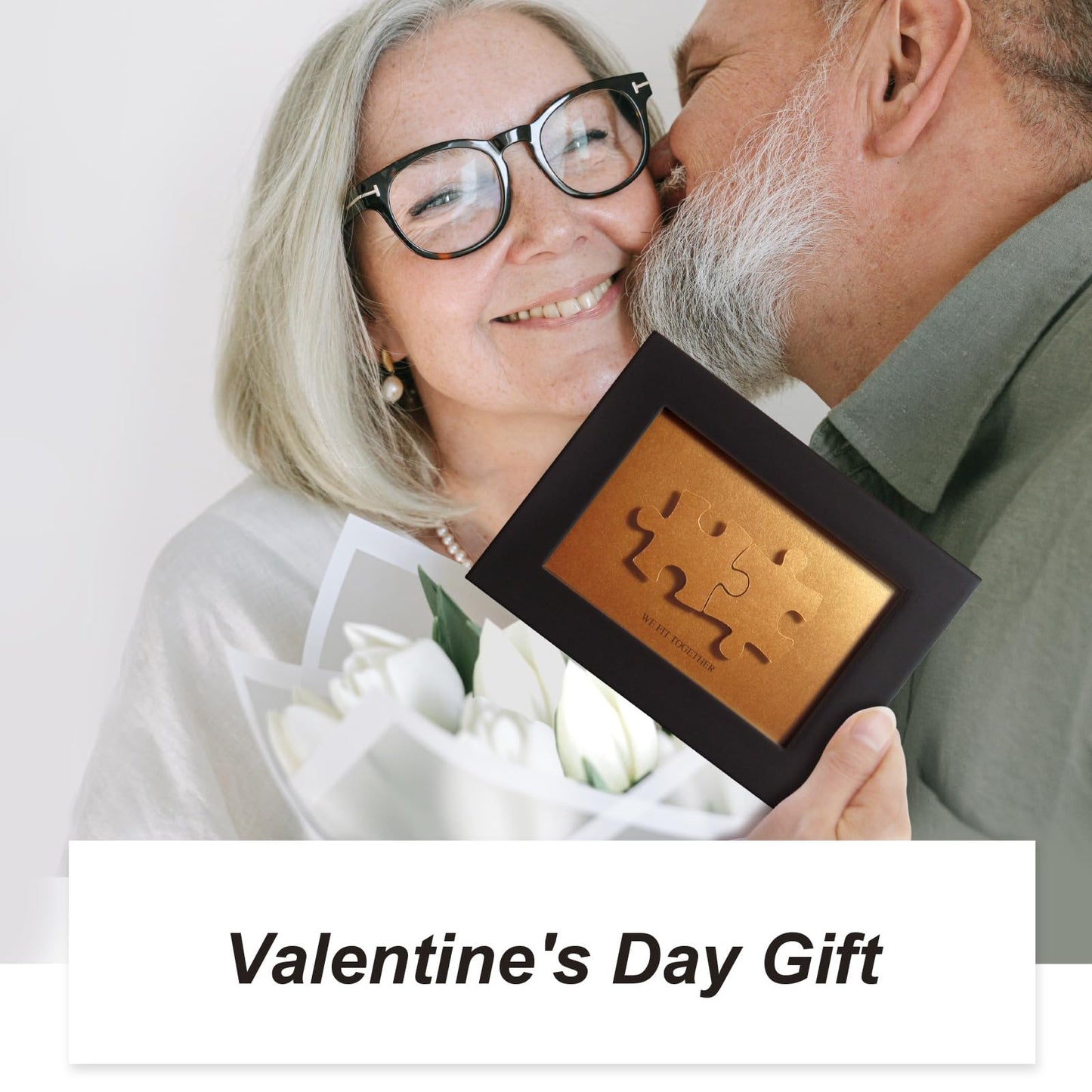 We fit together Puzzle Paper Cut Art - Bronze 8th Anniversary Gift for him or her, DIY the Name and Date on Jigsaw, Christmas Valentines Day Gift from Wife