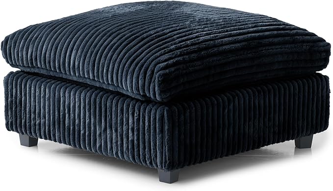WJShome Cloud Modular Sectional Sofa, Plush Sofas for Living Room,39.37inch Ottoman,Black