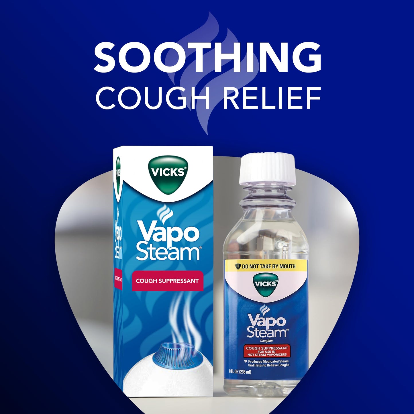 Vicks VapoSteam Medicated Liquid with Camphor, a Cough Suppressant, 8 Oz – VapoSteam Liquid Helps Relieve Coughing, for Use in Vaporizers and Humidifiers (Pack of 2)