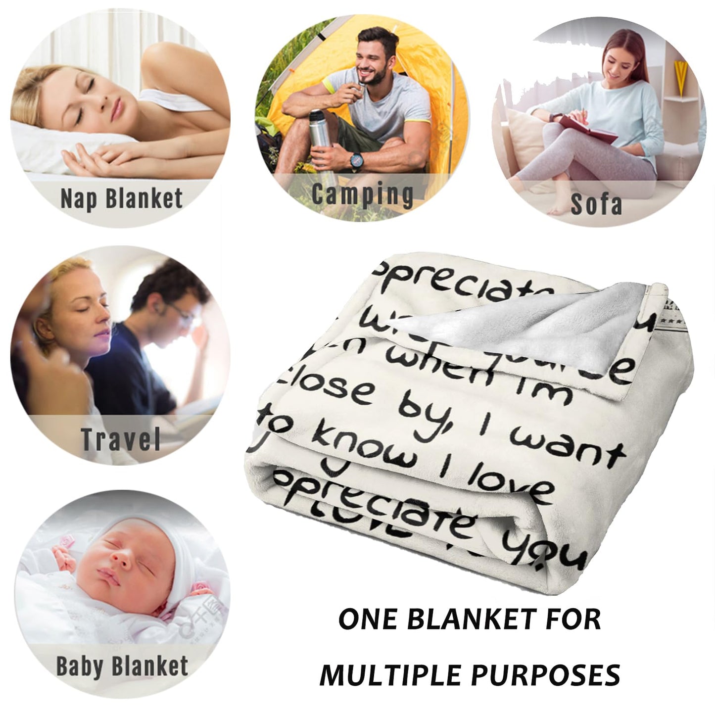 Gifts Blanket to Wife from Husband, Anniversary Birthday Gifts for Wife, Presents for Wife Mother's Day,Christmas, Valentines, Soft Flannel Throw Blanket Bed Wife Blanket Gift(50‘’x60'')