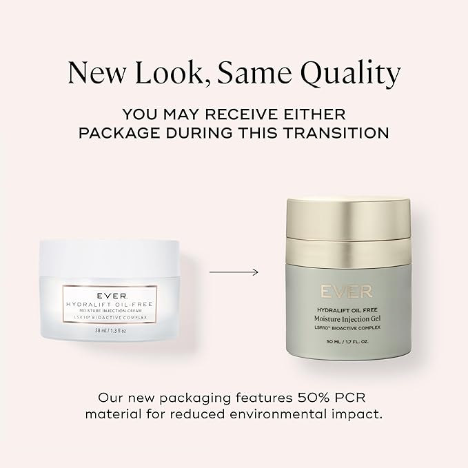 EVER Oil-Free Overnight Renewal Face Cream for Oily Skin – Bakuchiol, Hyaluronic Acid & LSR10™ Peptides to Smooth Fine Lines, Restore Elasticity, Non-Comedogenic Moisturizer - 1.7 fl oz