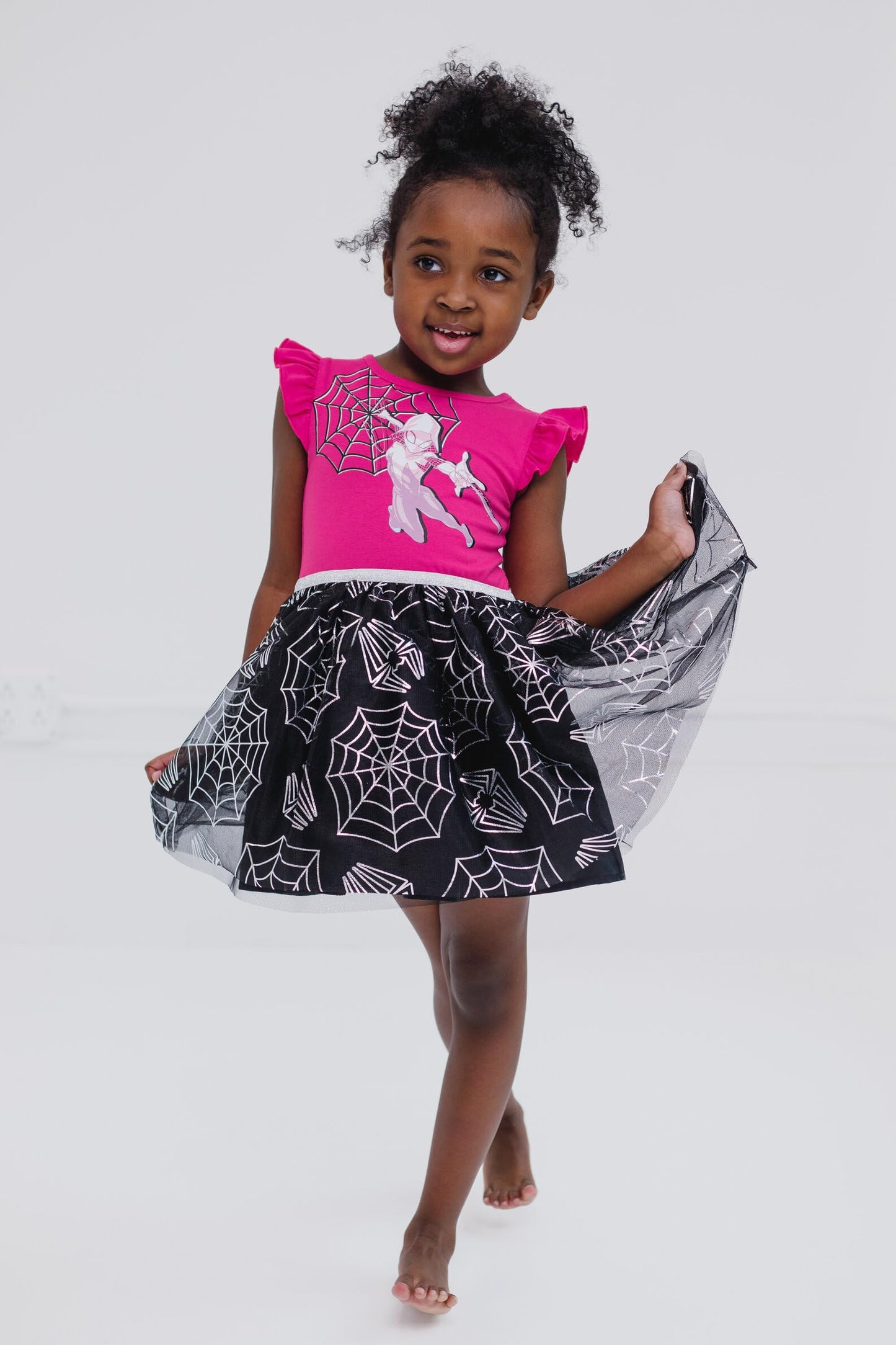 Marvel Spider-Man Spider-Gwen Ghost Spider Toddler Girls Tulle Dress Purple/Black 4T