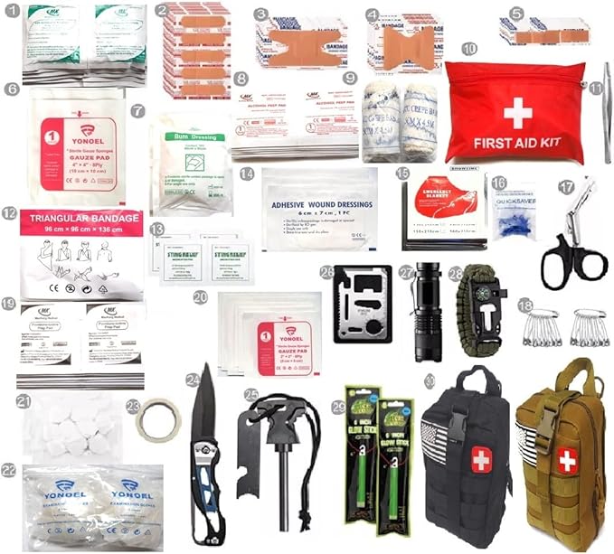 Galaxy 251 Pcs First Aid Kits for Survival Emergency Trauma Military Tactical Medical Hunting Camping Hiking Fishing IFAK ...
