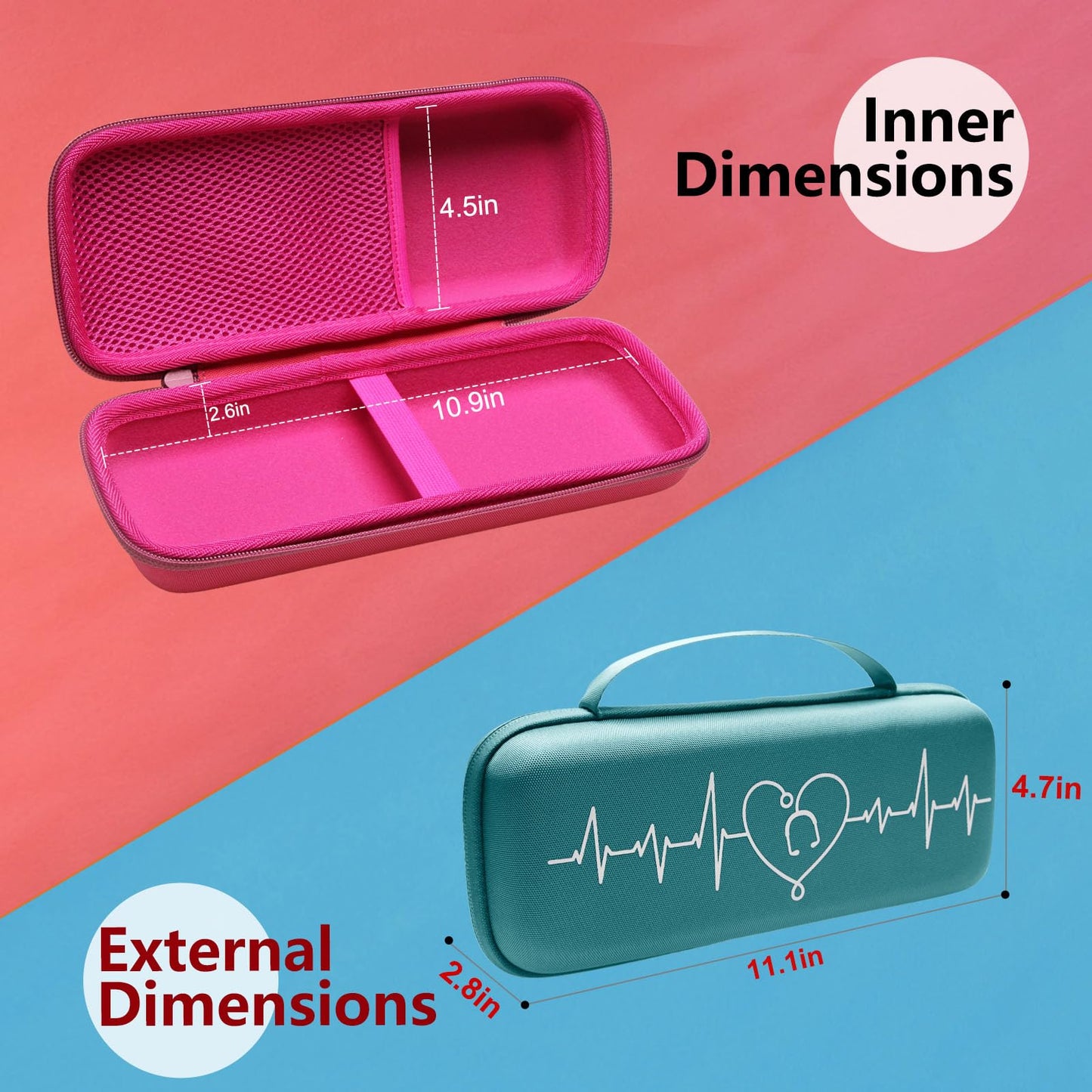 LTGEM Stethoscope Case for 3M Littmann Cardiology III,II,IV,3M Littmann Master Cardiology/MDF MDOne Stainless Steel Stethoscope Nurse Accessories and Medical Equipment (Purple Outside+Purple Inside)