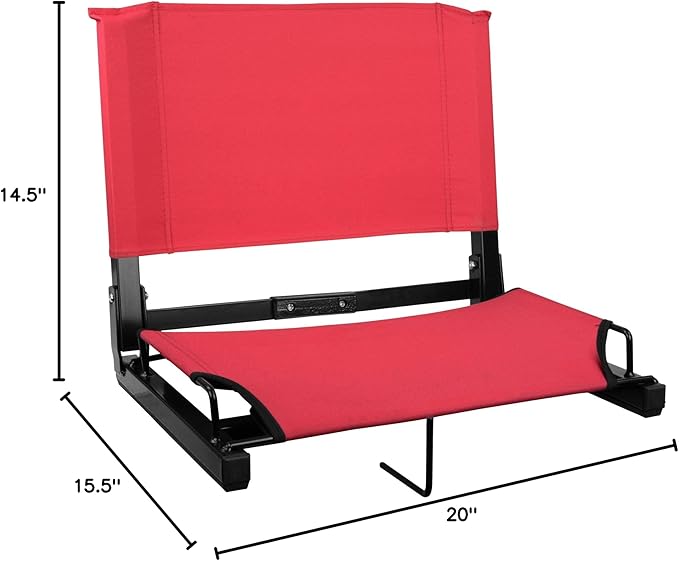 Sports Unlimited - Bleacher Chairs with Back and Cushion - Stadium Seats with Back Support Wide and Regular, Stadium Chair