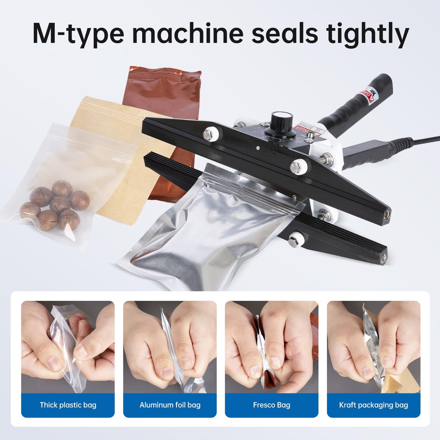 R-PACK Portable Hand Held Heat Sealer Machine-R-PACK FKR-200, 8 Inches, For Foil Bag, Kraft Bag, Mylar Bag