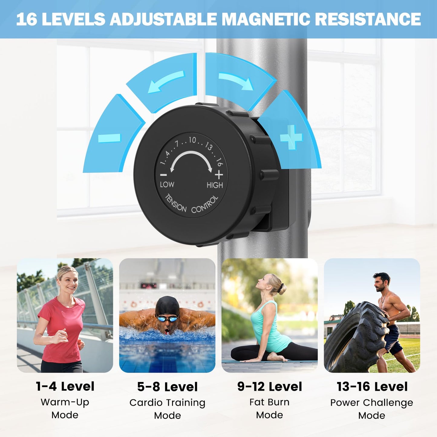 Elliptical Exercise Machine, Dripex Magnetic Elliptical Machine for Home, Hyper-Quiet Elliptical Training Machines w/ 13.2lbs Flywheel, 16 Resistance Levels, Pulse, LCD Monitor