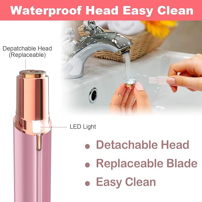 Facial Hair Remover for Women - Lady Removal Shaver - USB Rechargeable Lady Face Epilators Trimmer for Face Lips Chin Peach Fuzz Arms Legs
