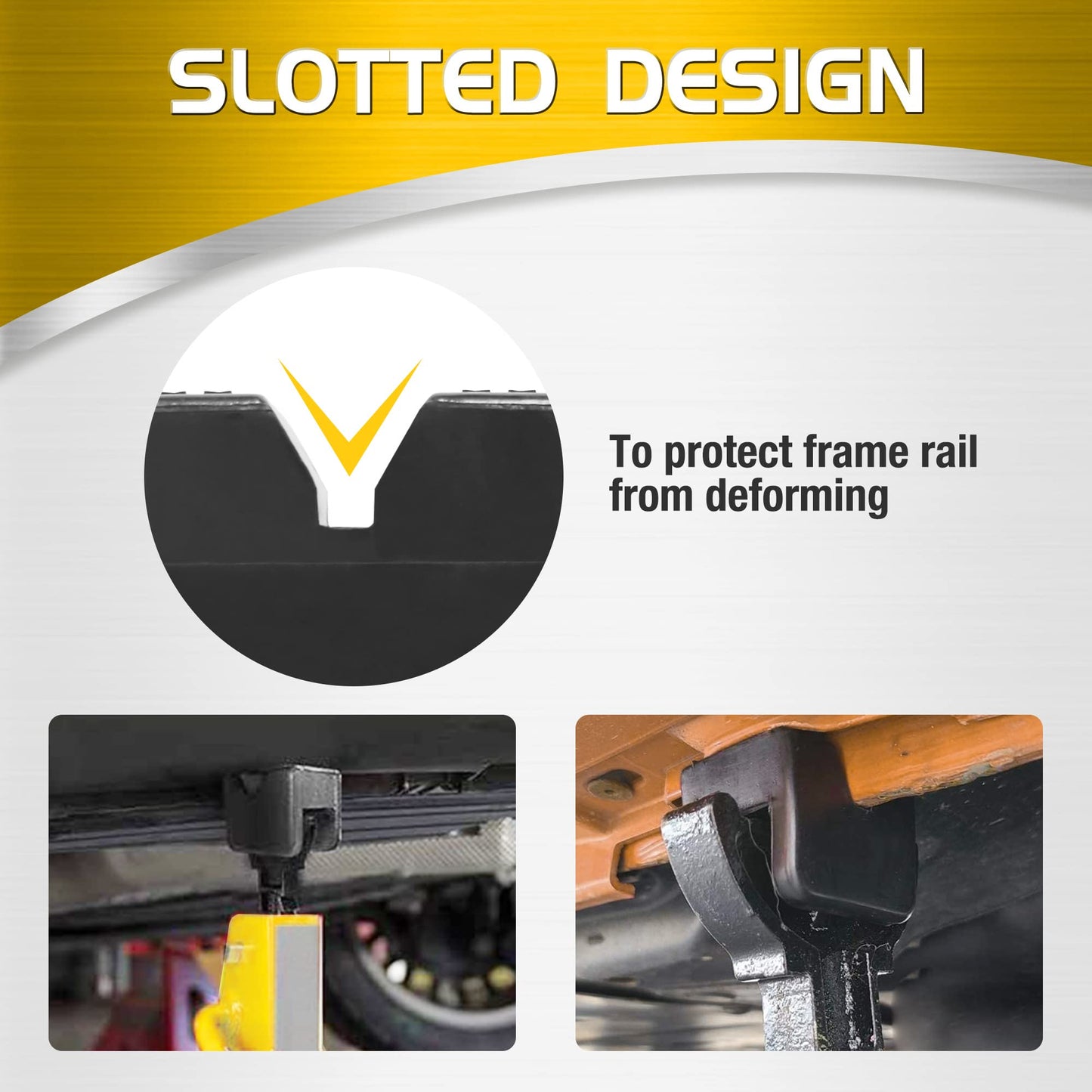TONDA Jack Pads, Universal Rubber Rail Pinch Weld Protector, Slotted Adapter for Jack Stand and Floor Jack
