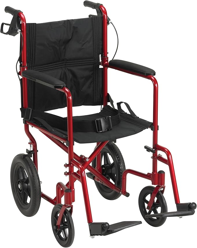 Drive Medical Lightweight Expedition Folding Transport Wheelchair - Ultra Lightweight Mobility Support for Seniors & Adult...