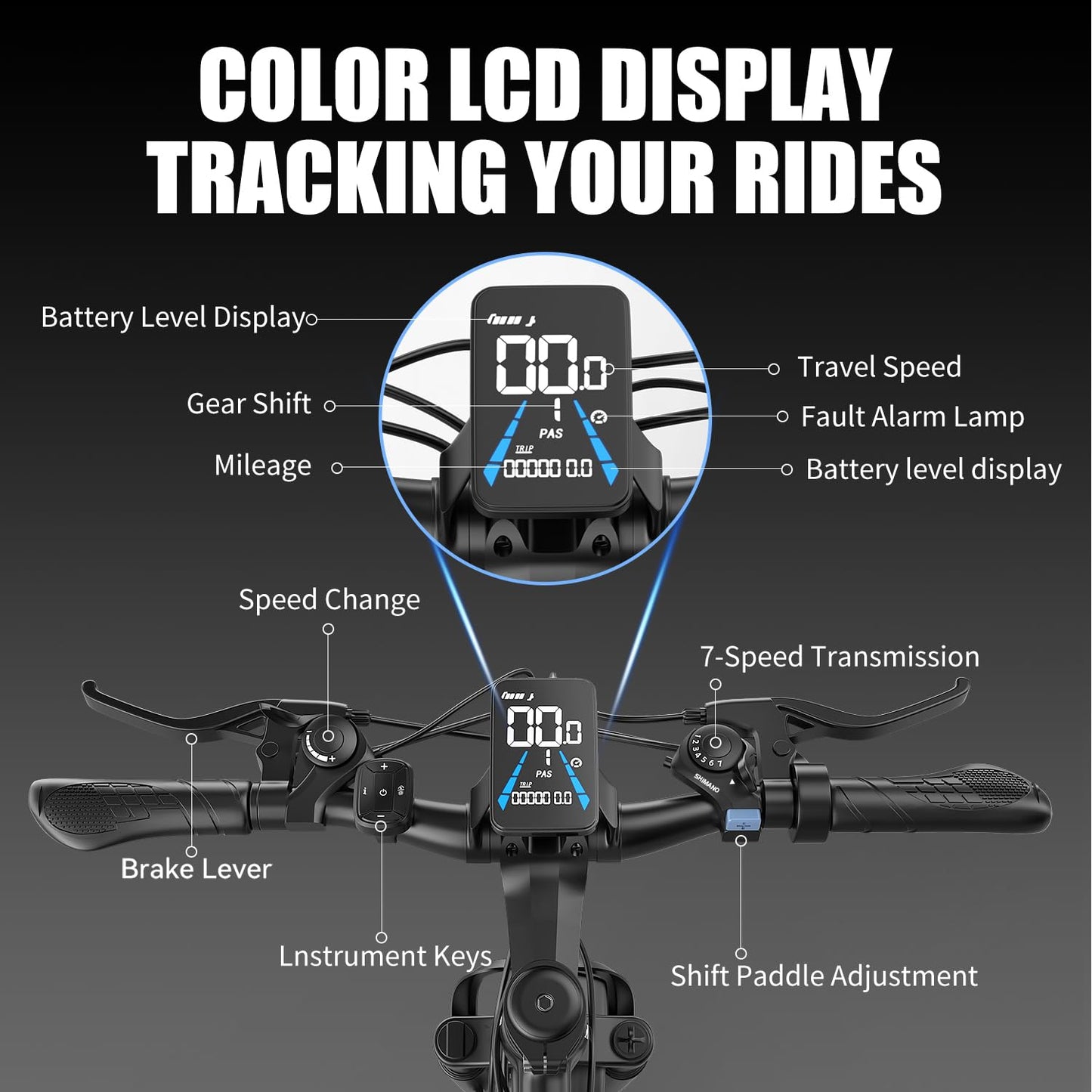Misodo Electric Bike for Adults, 26" Electric Mountain Bike, 750W Peak Ebike, 22-25 MPH, 45-55 Miles Long Range, Removable Battery, 7-Speed, Front Fork Suspension, Commuting Electric Bicycle, UL2849