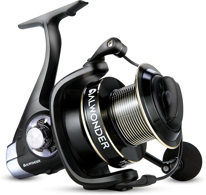 Alwonder Saltwater Spinning Reel 10000/11000 Surf Fishing Reel Graphite 13+1 Stainless Steel BBS 35LB Max Drag Heavy Duty ...