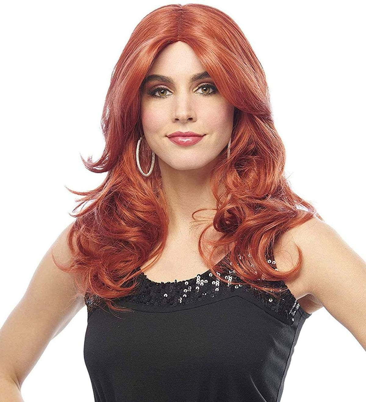 Costume Culture by Franco Ginger Diva Womens Wig, Bright Copper Red, Long Pre-Styled Costume and Cosplay Prop for Daily Wear, Ha