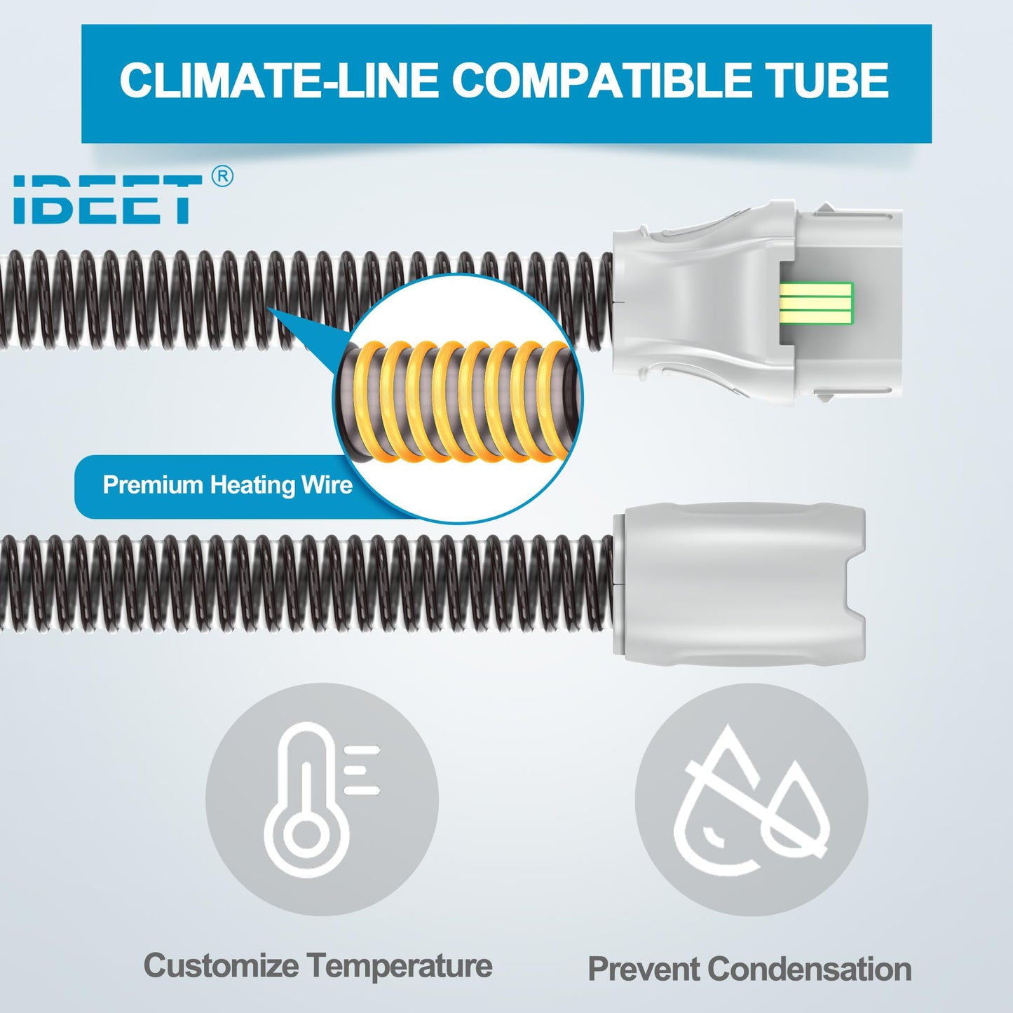 Replacement Hose for Airsense 10 Climate-Line Air Hose, 6.5FT Flexible CPAP Tube Eliminating Rainout for Enhanced Comfort Compatible with Aircurve 10, IBEET Tubing for All Air Sense 10 Series