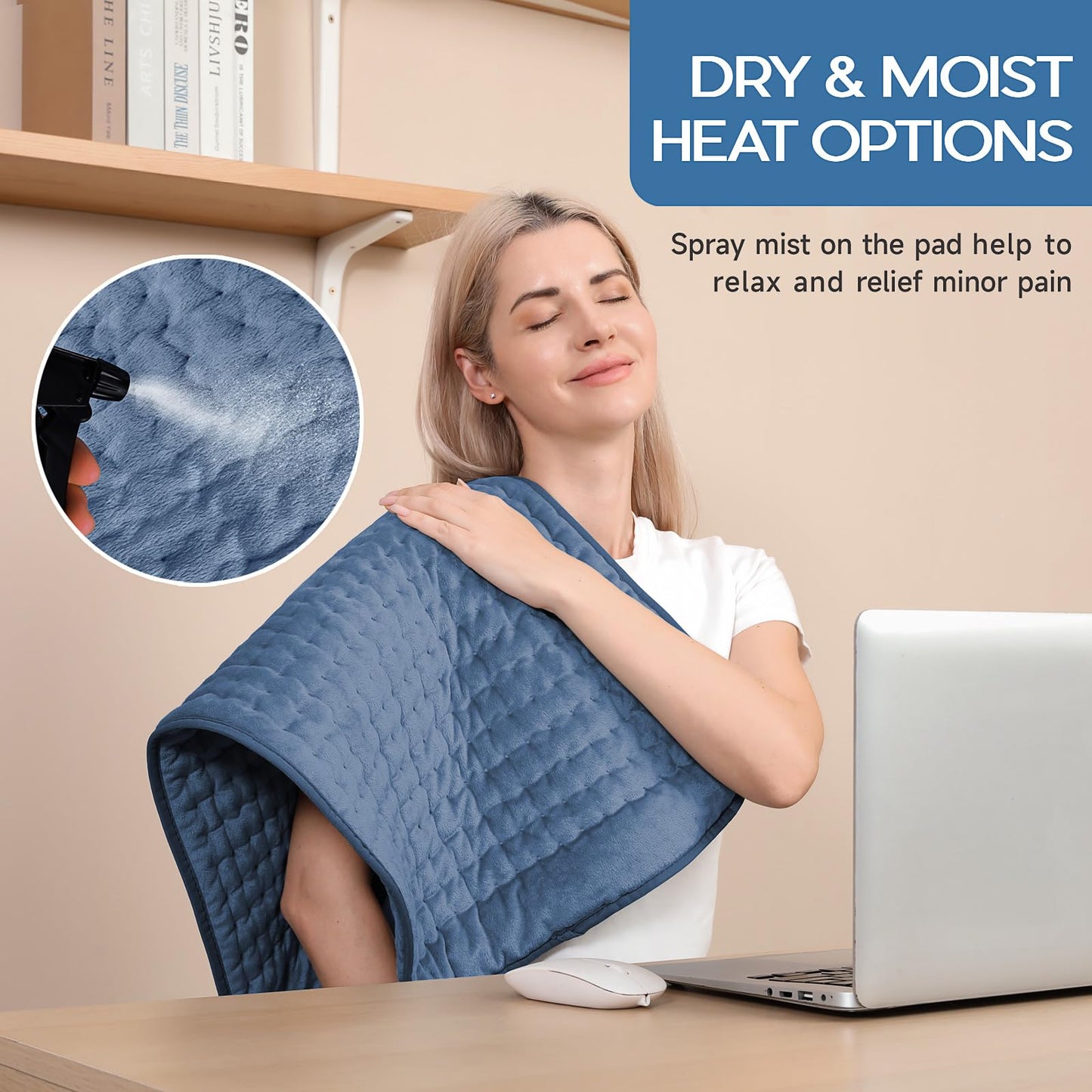 Large Heating Pad for Back Pain Relief, Electric Heating Pad for Neck and Shoulders, Auto Shut Off, Fast Heat, Christmas Gifts for Women Men, Birthday Gifts for Mom Dad (17'' x 33)