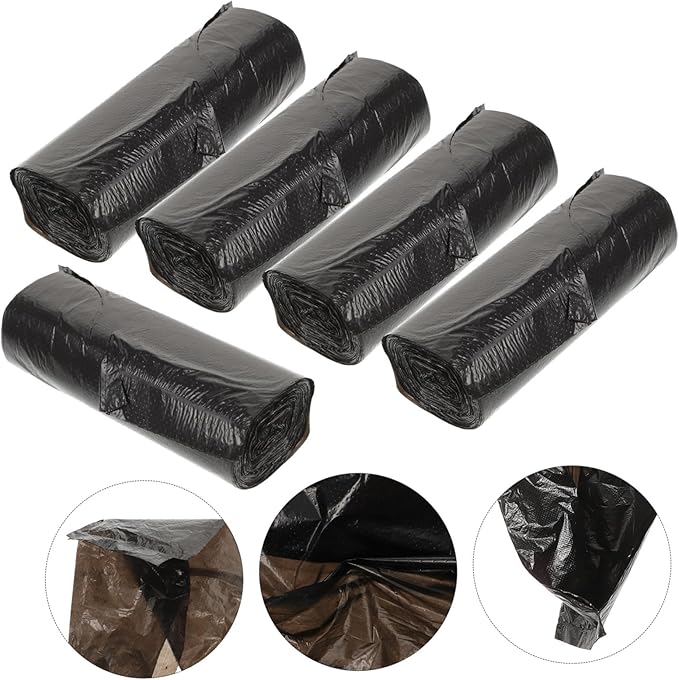 100pcs Biodegradable Thickened Garbage Bags Disposable Plastic Rubbish Bags Strong Trash Liners for Home Bathroom Kitchen Office Use Black