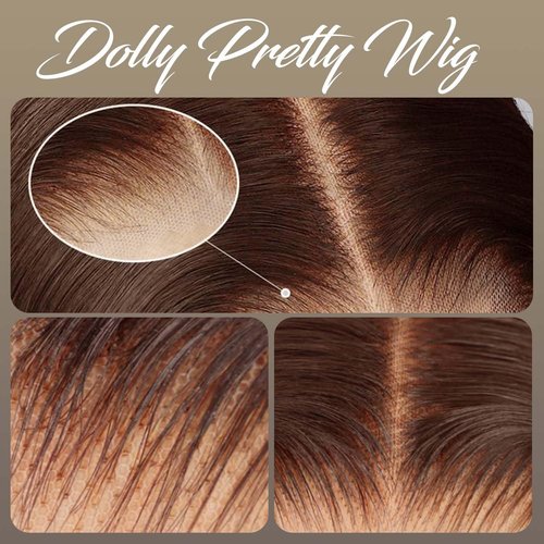 DOLLY PRETTY Chocolate Brown Lace Front Wig 13x6 Body Wave Lace Front Wigs Human Hair 200 Density Pre Plucked 4# Colored Wigs 20 Inch