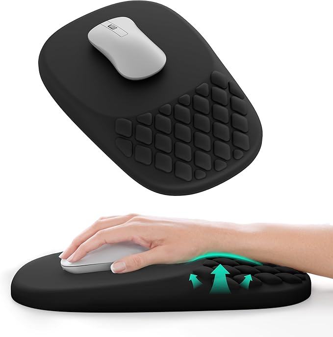 VAGAU Ergonomic Mouse Pad with Wrist Rest, Wrist Rest Pain Relief Mousepad Memory Foam Massage & Non-Slip PU Base for Carp...