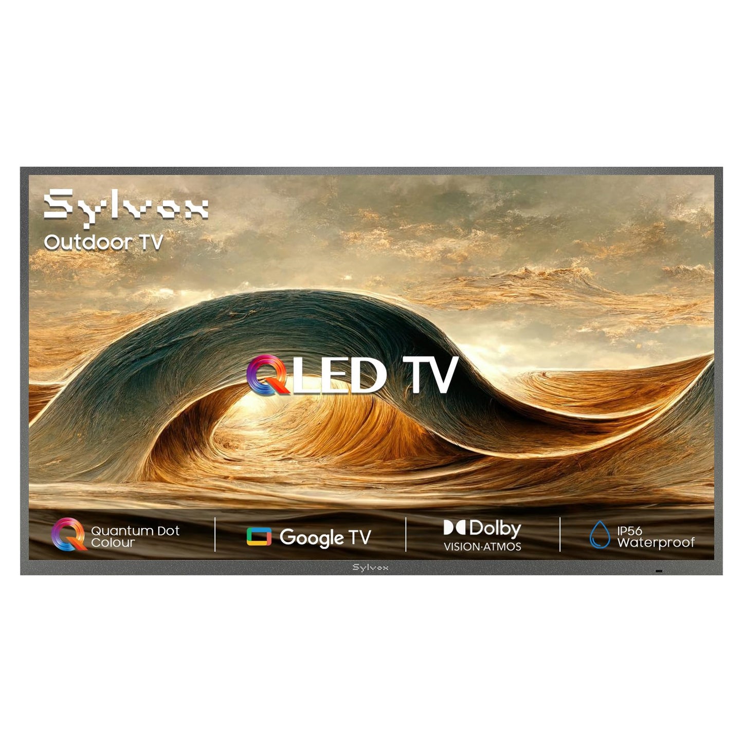 SYLVOX Outdoor TV, Smart QLED TV 75 inch, Weatherproof Outdoor TVs Support Google Assistant, 4K UHD, Wide Viewing Angle, IP56 Waterproof, 1000 Nits Partial Sun QLED Television(2026 Model)
