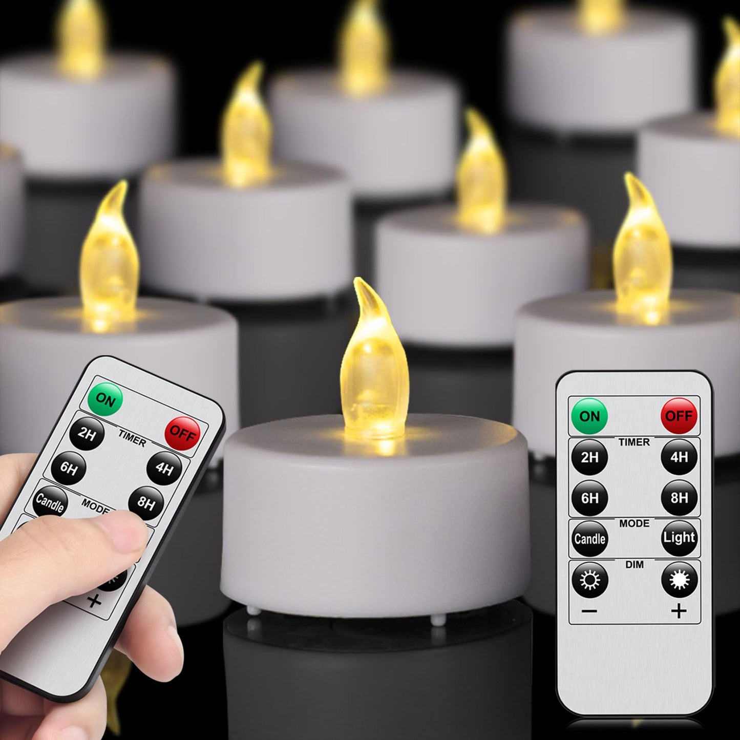 TSLVIC LED Tea Light Remote Control Candle,Flickering Flameless LED Candle,Long Lasting,Battery Operated with Timer for Home Decoration Seasonal &Festival Celebration WarmYellow (50pcs)