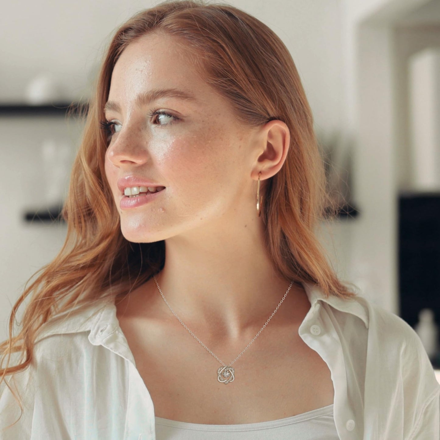 NOURISHLOV Big Sister & Little Sister Gifts: Sterling Silver Interlocking Infinity Heart Necklaces