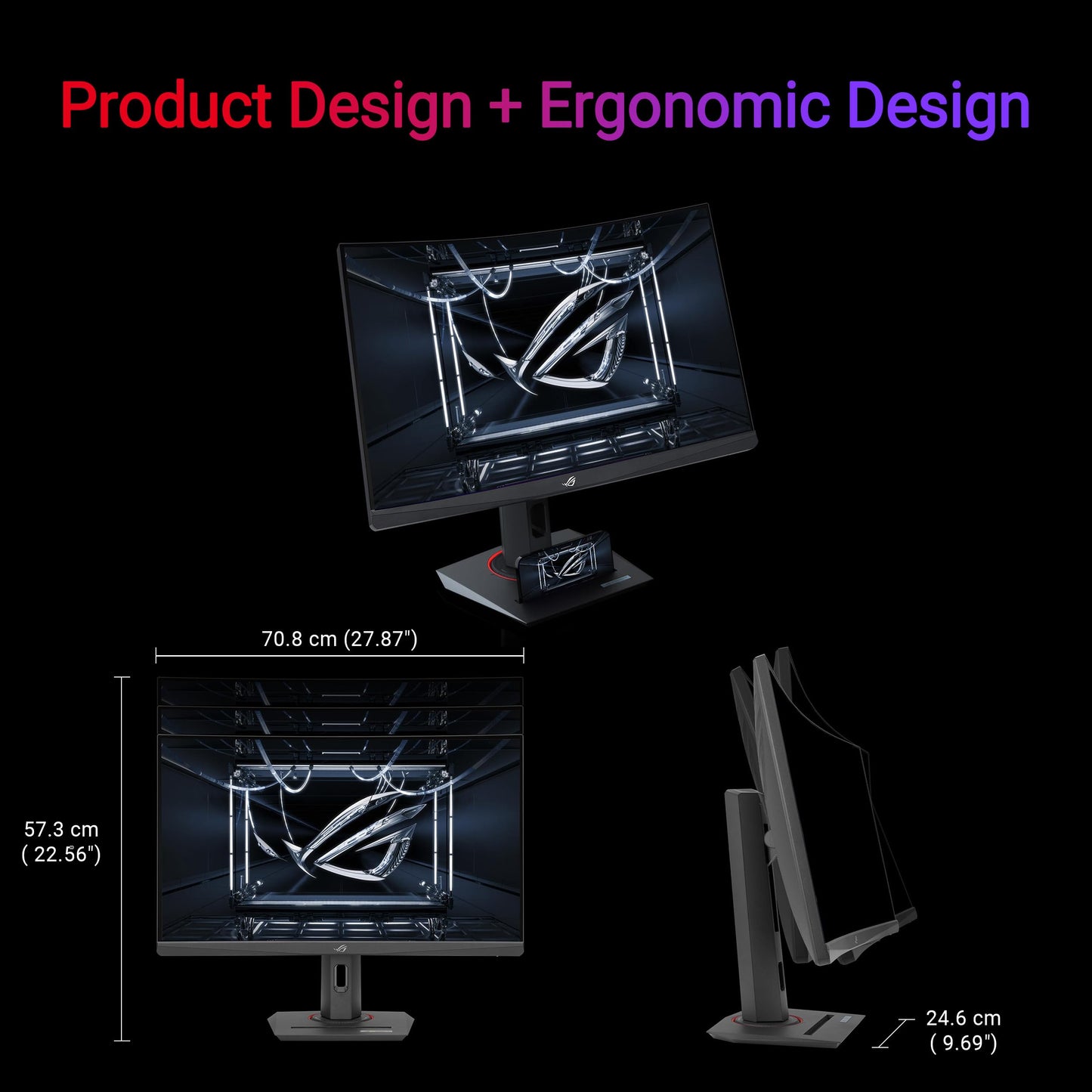 ASUS ROG Strix 32” 1440P USB-C Curved HDR400 Gaming Monitor (XG32WCMS) - QHD (2560x1440), 280Hz, 1ms, Fast VA, Extreme Low Motion Blur Sync, DisplayWidget, Tripod Socket, AI Gaming, 3 yr Warranty
