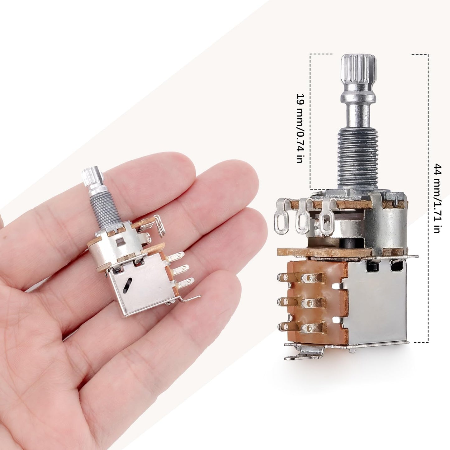 A500K Push Pull Potentionmeter Volume Tone Switch Pots Shaft 18 Mm For Guitar Bass Accessories Pack Of 3