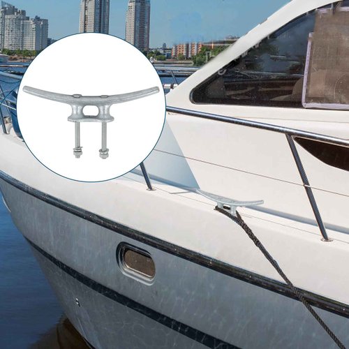 Dock Cleats 10 Inch 4 Pack, Hot Dipped Galvanized Cast Iron Boat Cleats, Boat Dock Cleats with Bolts Weatherproof Tie Downs for Boat, Decks, Rope, Marine or Decoration
