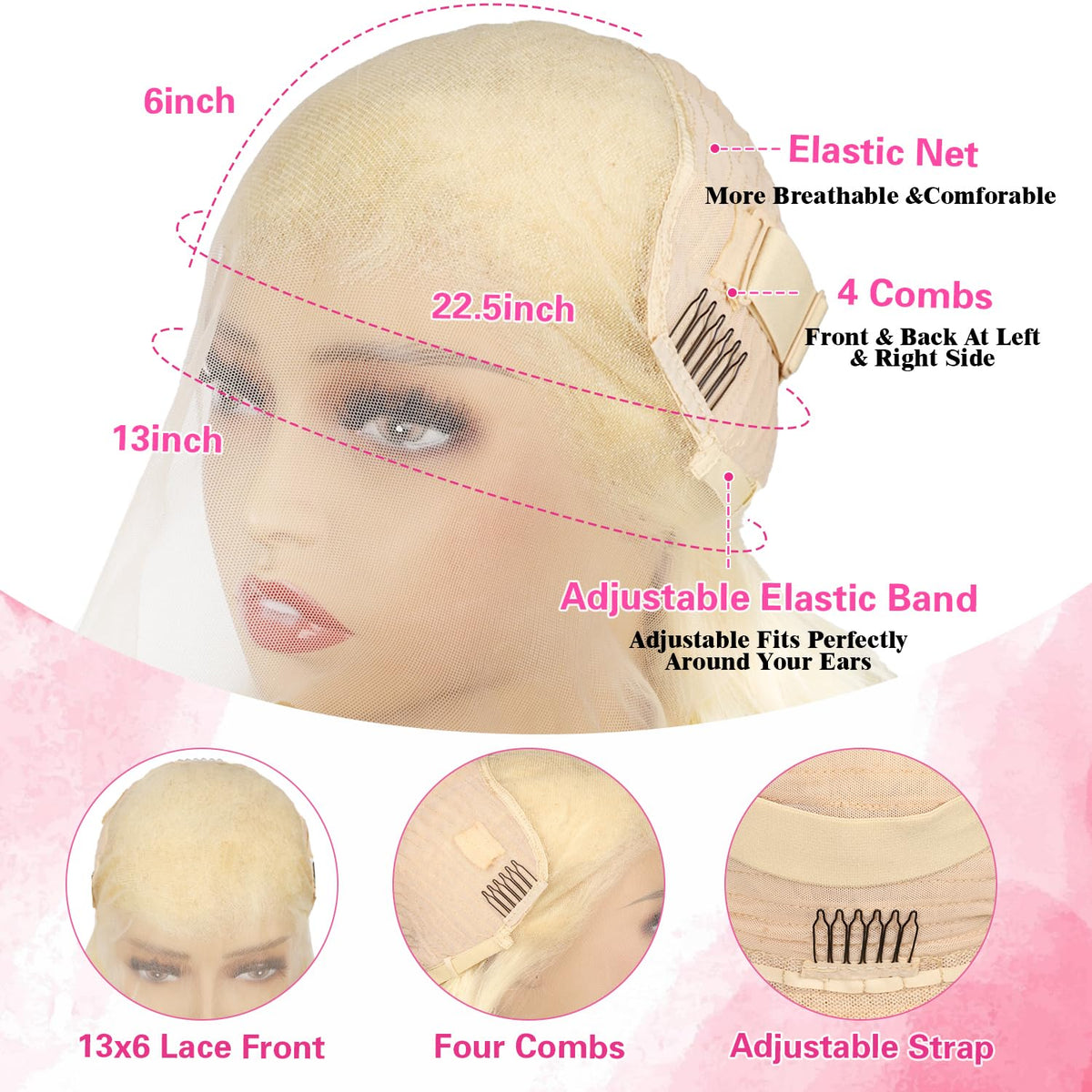 BZN 613 Lace Front Wig Human Hair 13x6 HD Transparent Body Wave 32 Inch Wigs 200 Density