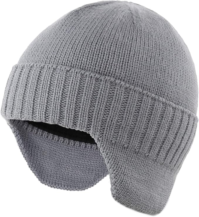 Home Prefer Mens Winter Hat Knit Earflap Hat Stocking Caps with Ears Beanie Hat
