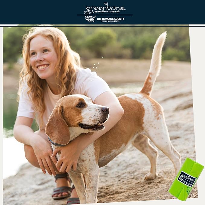 The Humane Society by Greenbone Biobase Pet Poop Bags - 16 Rolls - 192 Refills - Made with Corn Starch