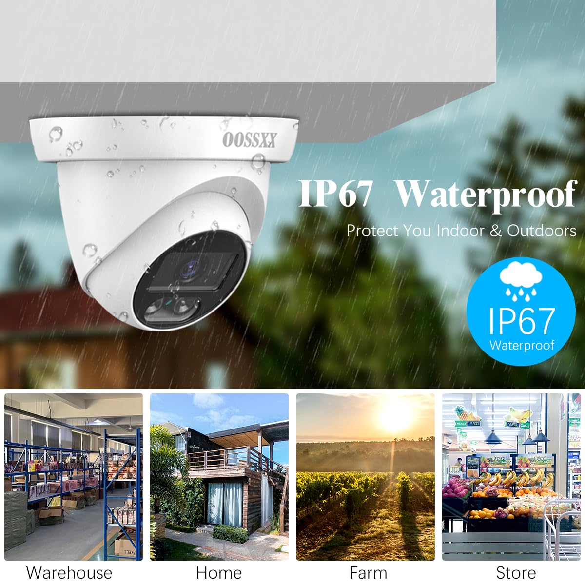 OOSSXX 1944P 5.0Megapixel HD Security Dome Cameras Outdoor Indoor Weatherproof for 720P/1080N/1080P/5MP/4K HD TVI AHD CVI Analog Surveillance CCTV DVR Systems, White, osx-yuandingD01