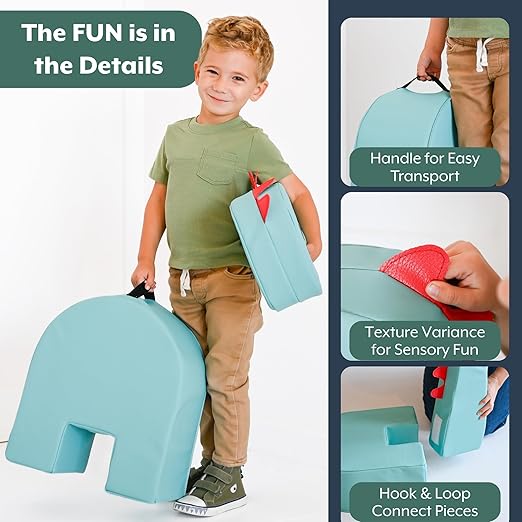 Children's Factory Spike The Dino, Aqua Foam Kids Stool, Toddler Soft Seating Chair for Daycare, Preschool and Home, Lightweight and Easy to Clean, Little Explorers Collection