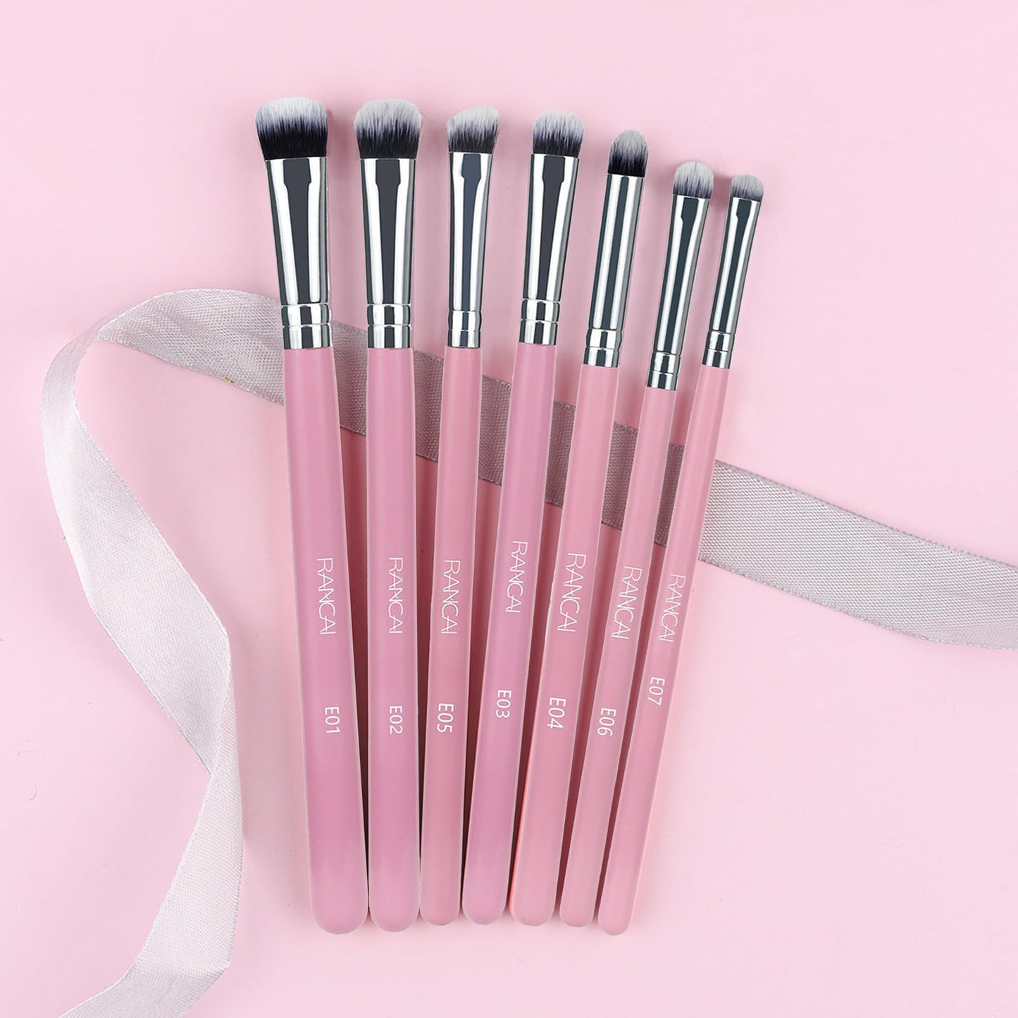 7Pcs Eye Makeup Brush Set,Portable Eye brushes,Professional Blending Eyeshadow Makeup Brushes,Eyeshadow with Soft Hairs and Wood